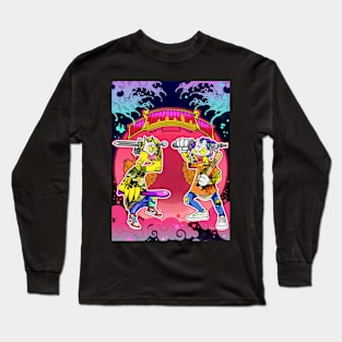 Super dope Slluks characters posing as gate guardian gods illustration Long Sleeve T-Shirt